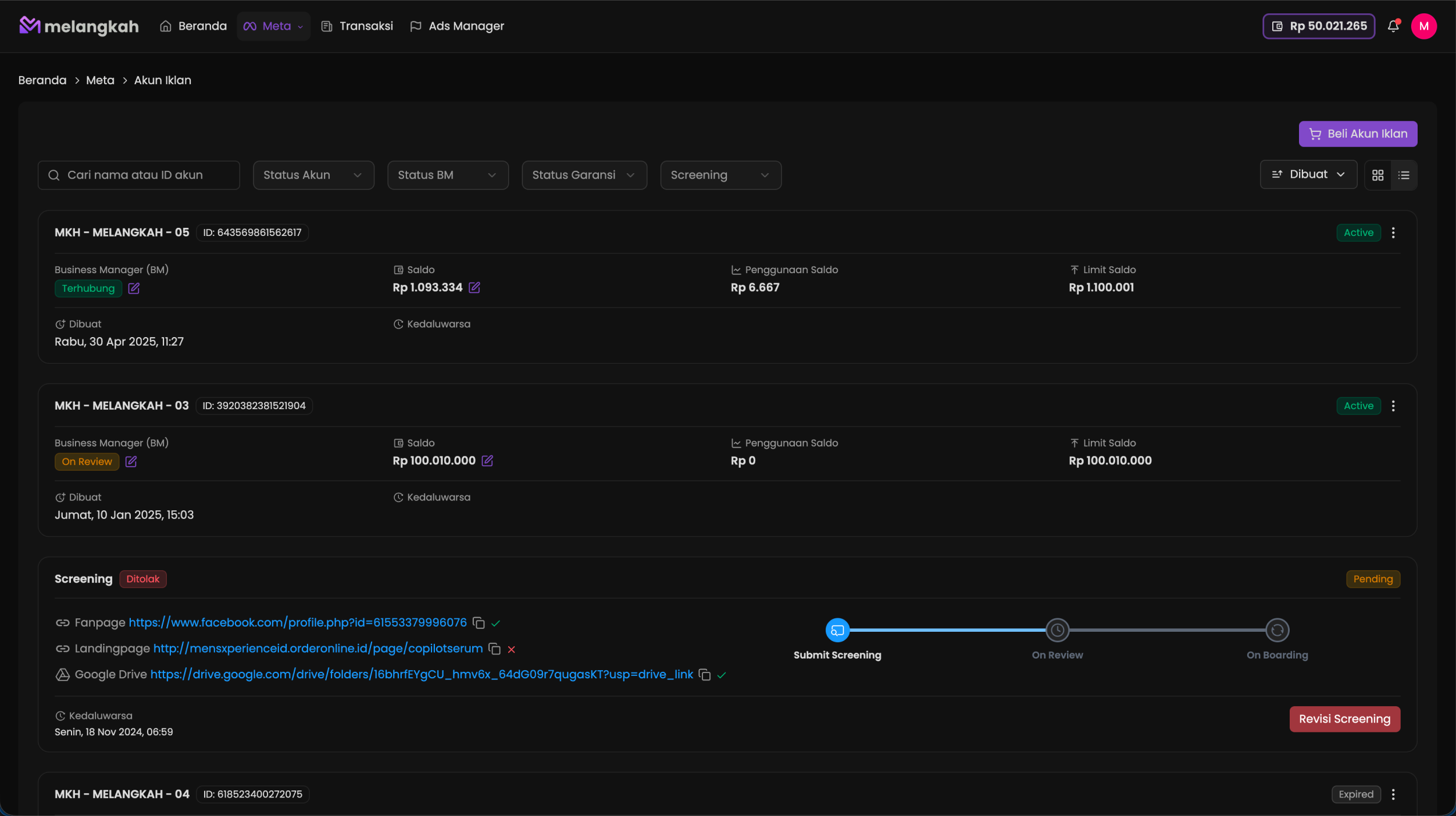 Landing page preview